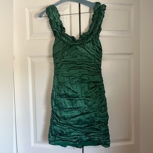 Green mini dress